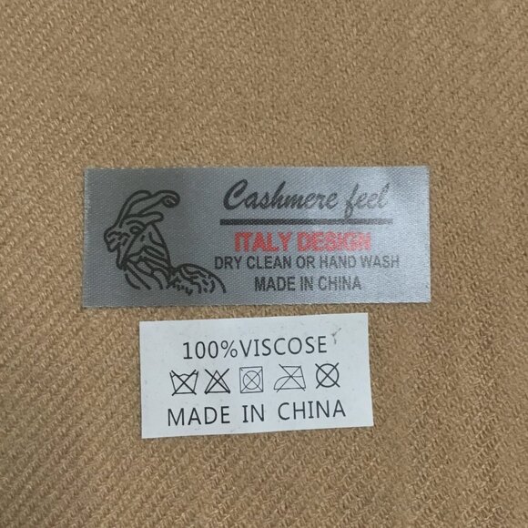 Camel Tan Cashmere Feel Pashmina Shawl Wrap 58x41 Soft Large Scarf Gift NWOT - Picture 4 of 5